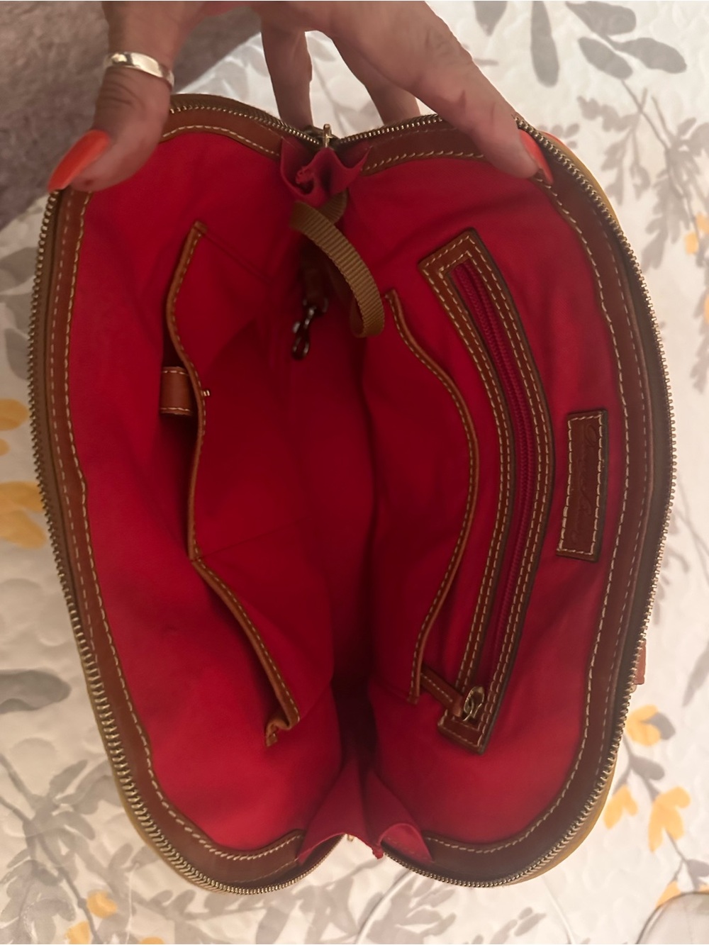 Dooney & Bourke Yellow and Brown Dome Satchel used excellent condition $100 OBO - Picture 2 of 14